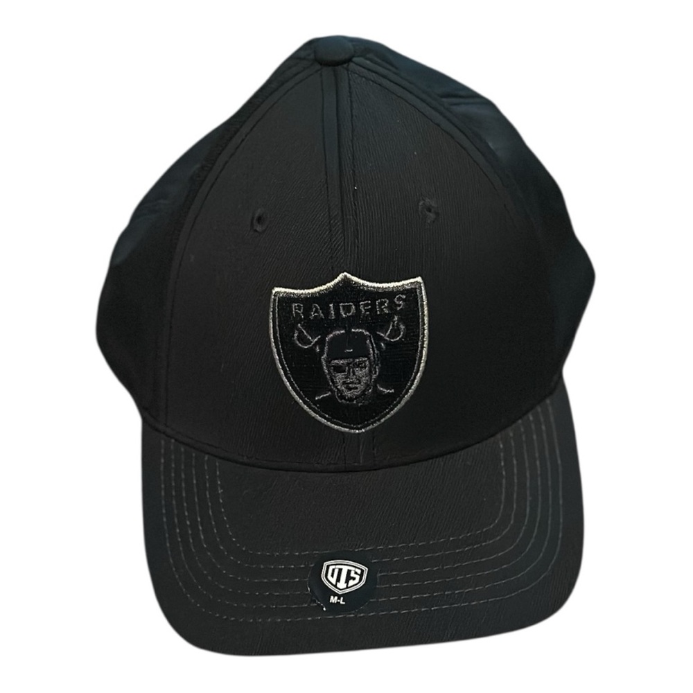 Reebok Black Raiders Snapback Hat with Embroidered Design